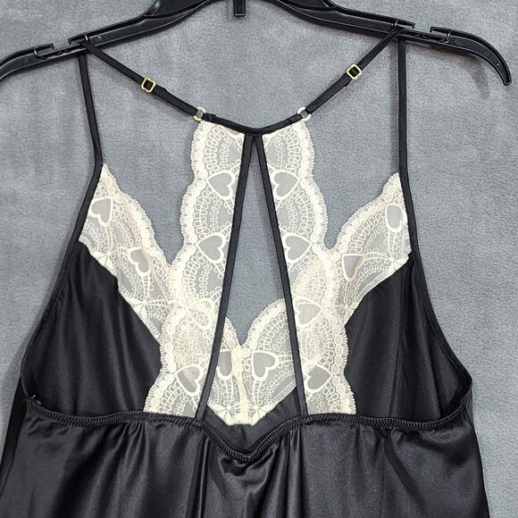 Flora by Flora Nikrooz Chemise Lingerie Nightgown Kit Matte Heart Lace Large - Picture 4 of 10